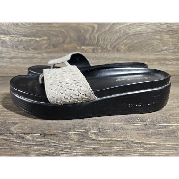 Donald Pliner FIFI Thong Sandal Woven Slide Gray Leather size 8.5 - Picture 5 of 10